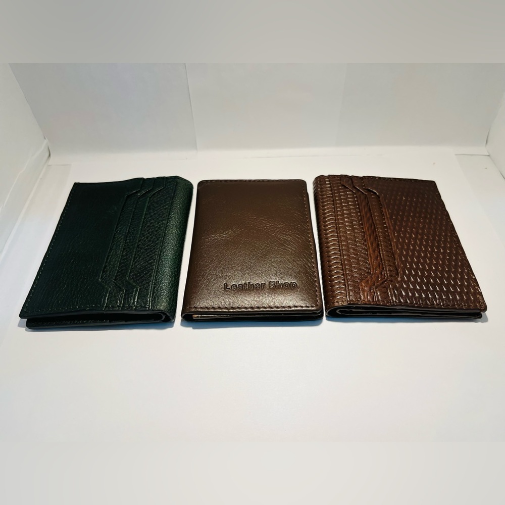 Original leather Money Bags, and cardholders.
